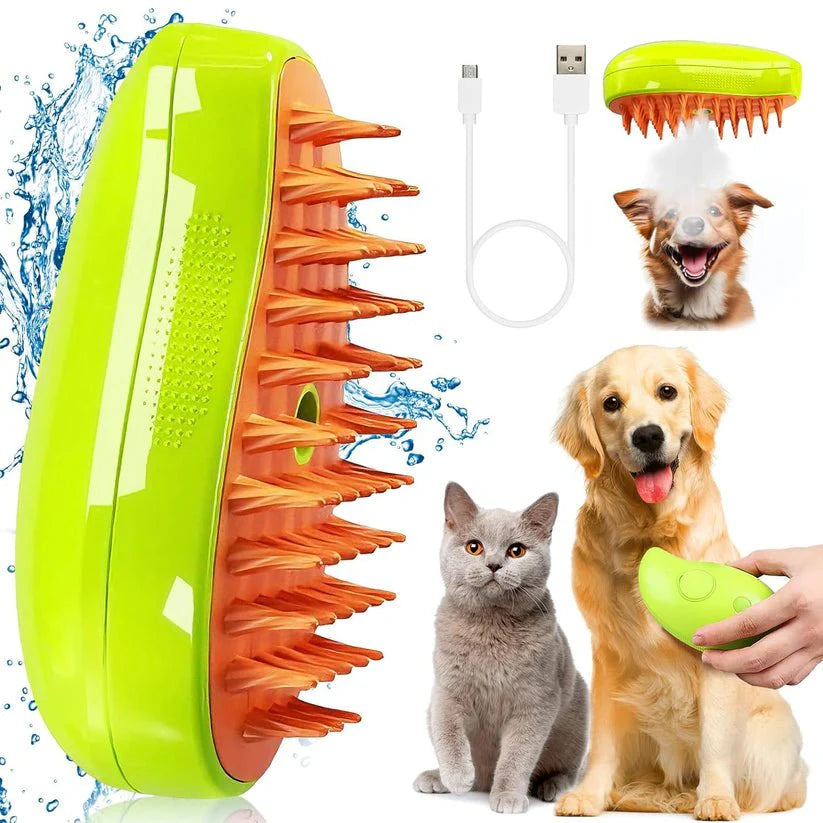 Cepillo vaporizador  3 en 1 para Mascotas